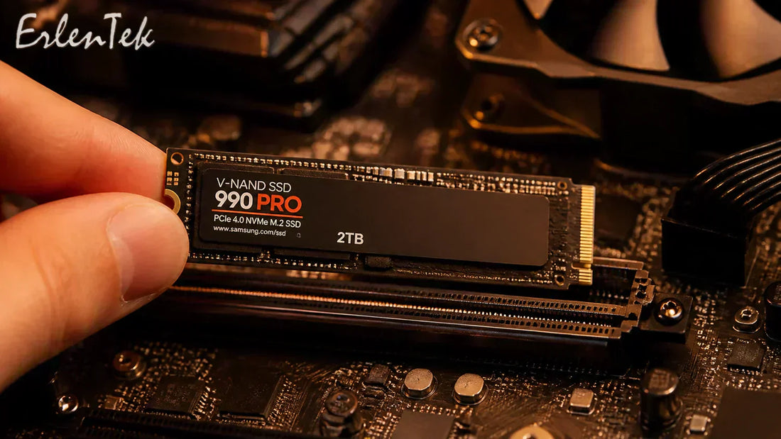 ErlenTek installing PCIe 4.0 SSD into motherboard